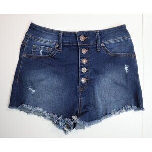 WOMEN'S REWASH CUT OFF JEAN SHORTS - SUPER HIGH RISE - SIZE 3 / 26 - DISTRESSED